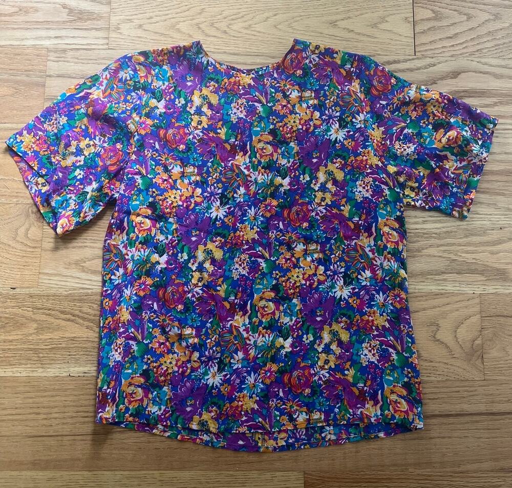 Vintage Argenti Silk Floral Blouse